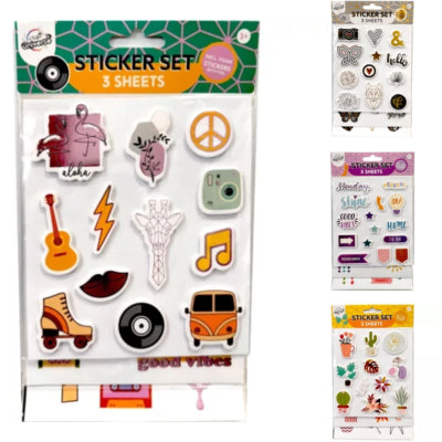 Autocollants en mousse Craft Universe 4 assortis ensemble de 3 | 24 pièces