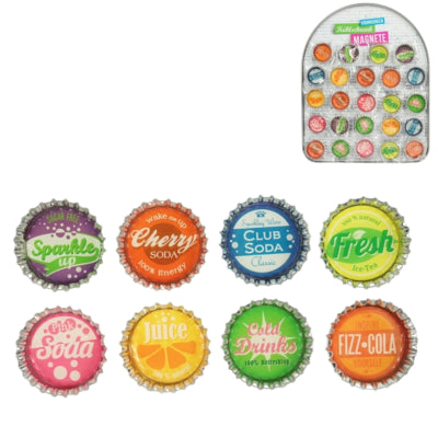 Bouchon couronne aimanté 3,5 cm 8 assortis | 48 pièces
