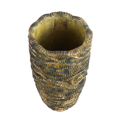 Pot de fleur Ptmd vagues marron haut l 37 cm | 2 pièces