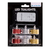 Out of the blue bougie chauffe-plat led glamour sur pile lot de 6 | 12 pièces