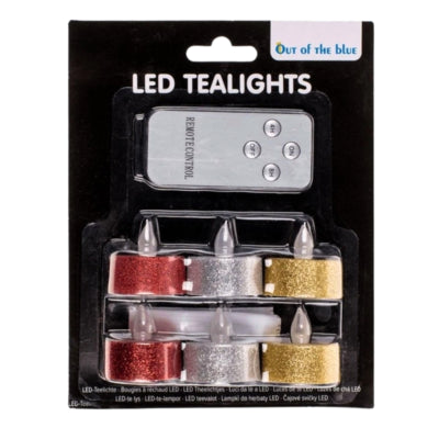 Out of the blue bougie chauffe-plat led glamour sur pile lot de 6 | 12 pièces