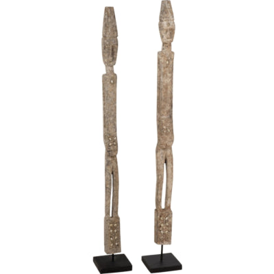 Figurine J-line sur pied kali albasia 120 cm 2 assortis | 2 pièces
