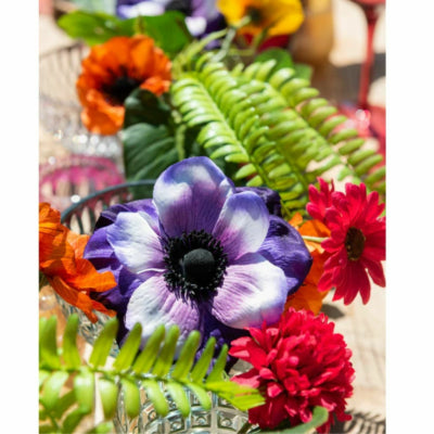 J-line fleur artificielle anémone violet 40 cm | 24 pièces