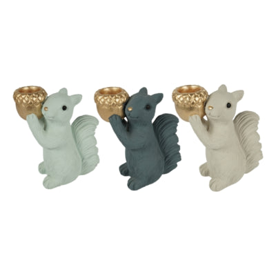 Daan bougeoir en bois courbé jingle écureuil debout 16 cm 3 assortis | 12 pièces