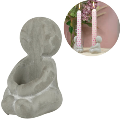Bougeoir câlin gris 8 cm | 36 pièces