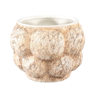 Ptmd pot de fleur fareeda s crème 14 cm | 12 pièces