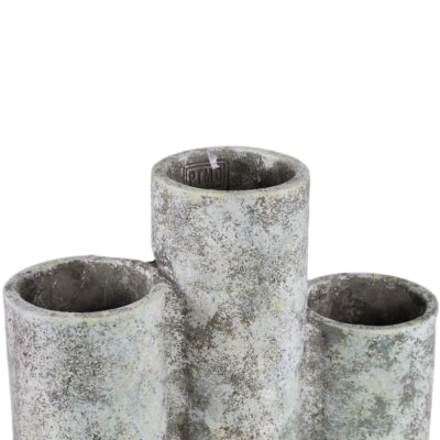 Ptmd vase tuyaux blanc vert 35 cm | 4 pièces