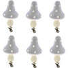 Champignons décoratifs sur pince gris 9 cm lot de 6 | 12 pièces