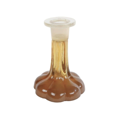 Bougeoir eline verre crème marron 11 cm | 12 pièces