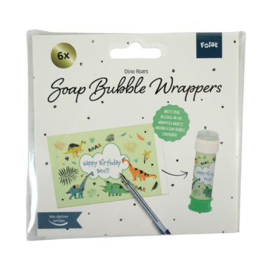 Folat autocollant bulle dinosaure rugit 11 cm 6 pièces | 48 pièces