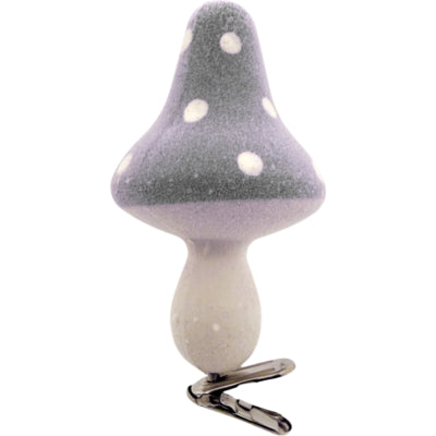Champignons décoratifs sur pince gris 9 cm lot de 6 | 12 pièces
