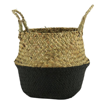 Panier jonc de mer marron noir 19 cm | 8 pièces