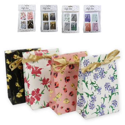Emballage cadeau 4 pièces avec nœud pailleté 14 cm 4 assortis | 24 pièces
