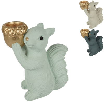 Daan bougeoir en bois courbé jingle écureuil debout 16 cm 3 assortis | 12 pièces