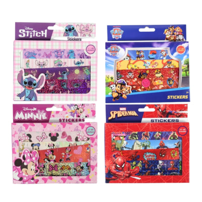 Boite d'autocollants licence Disney 65 autocollants 4 assortis | 24 pièces