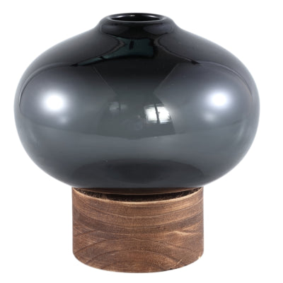 Ptmd vase fleur gris 19 cm | 2 pièces