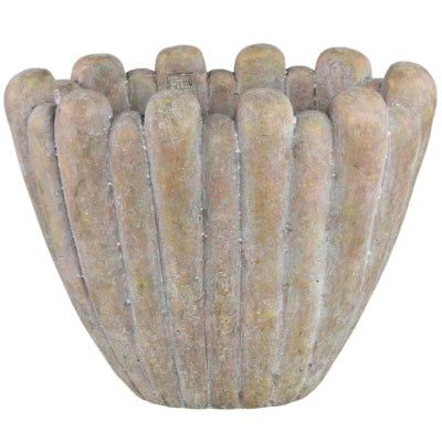 Ptmd pot de fleur menthe l marron 47 cm | 2 pièces
