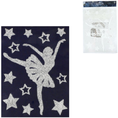 Autocollant de fenêtre danseuse 40 cm | 24 pièces