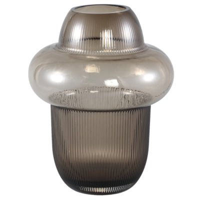 Ptmd vase marlene verre fumé marron 25,5 cm | 6 pièces