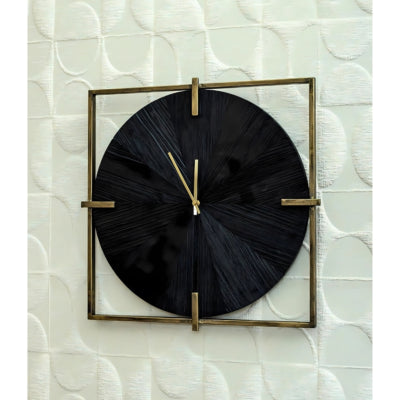 Ptmd horloge murale oxxo doré noir 53 cm | 2 pièces