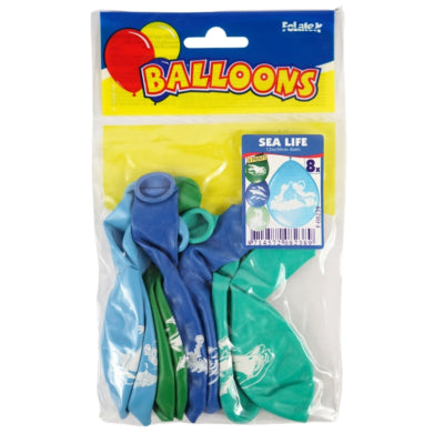 Folat ballons vie marine bleu vert 30 cm 8 pièces | 48 pièces