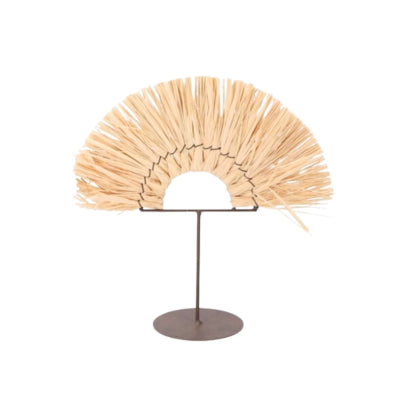 Daan ornement en bois courbé raphia boho naturel 28 cm | 9 pièces