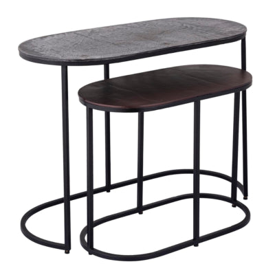 Ptmd table d'appoint janca aluminium 69 cm lot de 2 | 2 pièces