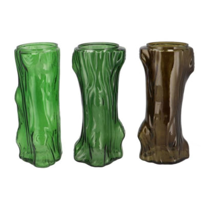 Daan vase en bois courbé arbre vert 14 cm 3 assortis | 12 pièces