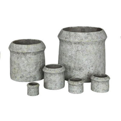 Ptmd pot de fleur nimma xs gris ciment 12 cm | 18 pièces