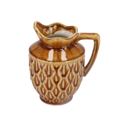 Vase boa en bois courbé Daan avec anse marron foncé 21 cm | 4 pièces