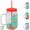 Tasse avec paille et couvercle 4 assortis 550 ml | 21 pièces