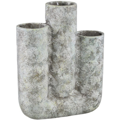 Ptmd vase tuyaux blanc vert 35 cm | 4 pièces