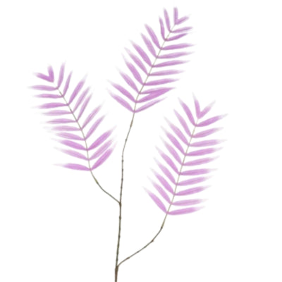 Daan branche artificielle en bois courbé feuille de palmier soie lilas 95 cm | 6 pièces