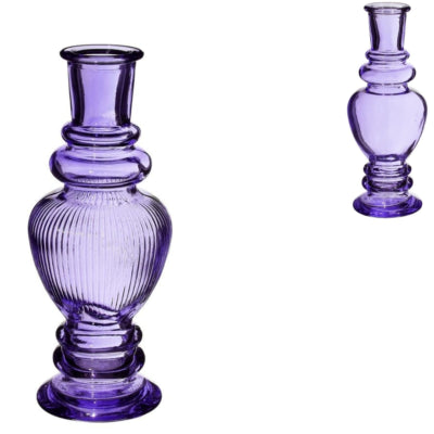 Vase bougeoir Venise violet 15,5 cm 2 assortis | 24 pièces