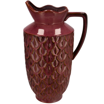 Vase boa en bois courbé Daan avec anse rouge 45 cm | 2 pièces