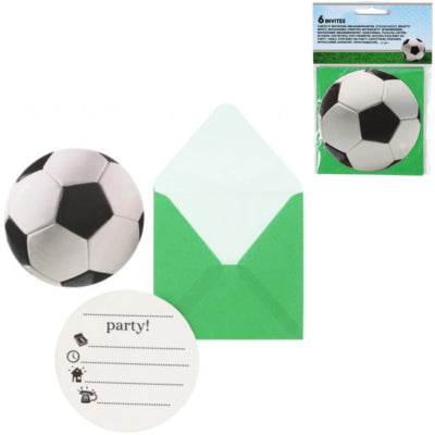 Cartes d'invitation football 10 cm 6 pièces | 48 pièces