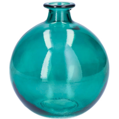 Vase verre turquoise 17 cm | 6 pièces