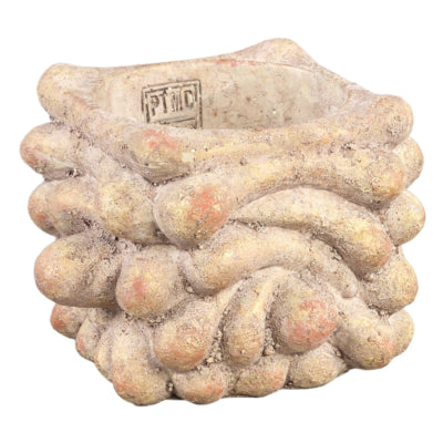 Pot de fleur Ptmd draw m crème 17 cm | 8 pièces