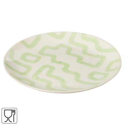 Assiette J-line motif vert 22 cm | 12 pièces