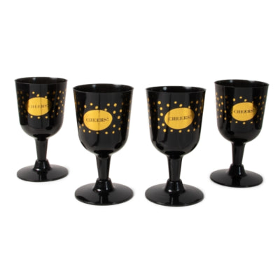Verres à vin Senza couleur or noir 140 ml 4 pièces | 24 pièces