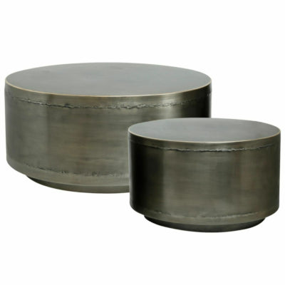Ptmd table d'appoint georgy métal 80 cm lot de 2