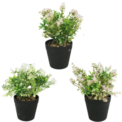 Plante artificielle en pot 18 cm 3 assortis | 12 pièces