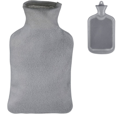 Bouillotte Relaxdays avec couvercle gris 1,5 l | 12 pièces