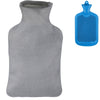 Bouillotte Relaxdays avec housse bleu gris 1,5 l | 12 pièces