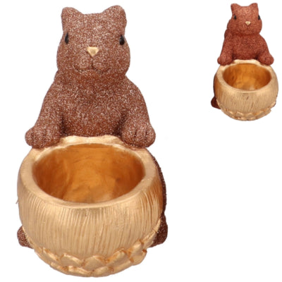 Daan bol en bois courbé Jingle écureuil assis nu couleur cuivre 22 cm 2 assortis | 6 pièces
