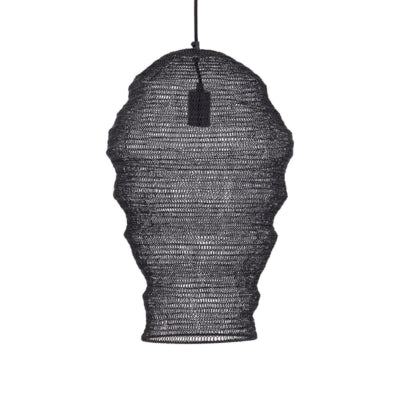 Ptmd lampe suspendue miko s noire 50 cm | 2 pièces