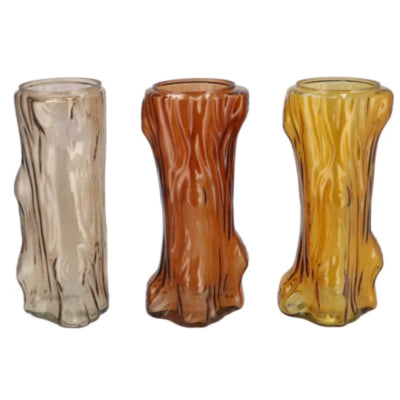 Daan vase en bois courbé arbre marron 26 cm 3 assortis | 12 pièces