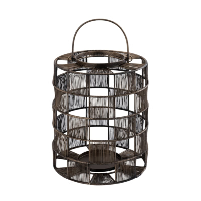 Ptmd lanterne stenn s métal couleur laiton 30 cm | 2 pièces