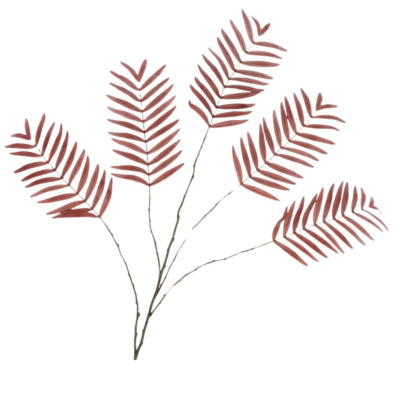 Daan feuille de palmier artificielle en bois courbé marron 125 cm | 6 pièces