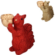Daan bol en bois courbé Jingle écureuil debout couleur or rouge 16 cm 2 assortis | 6 pièces - afbeelding 1